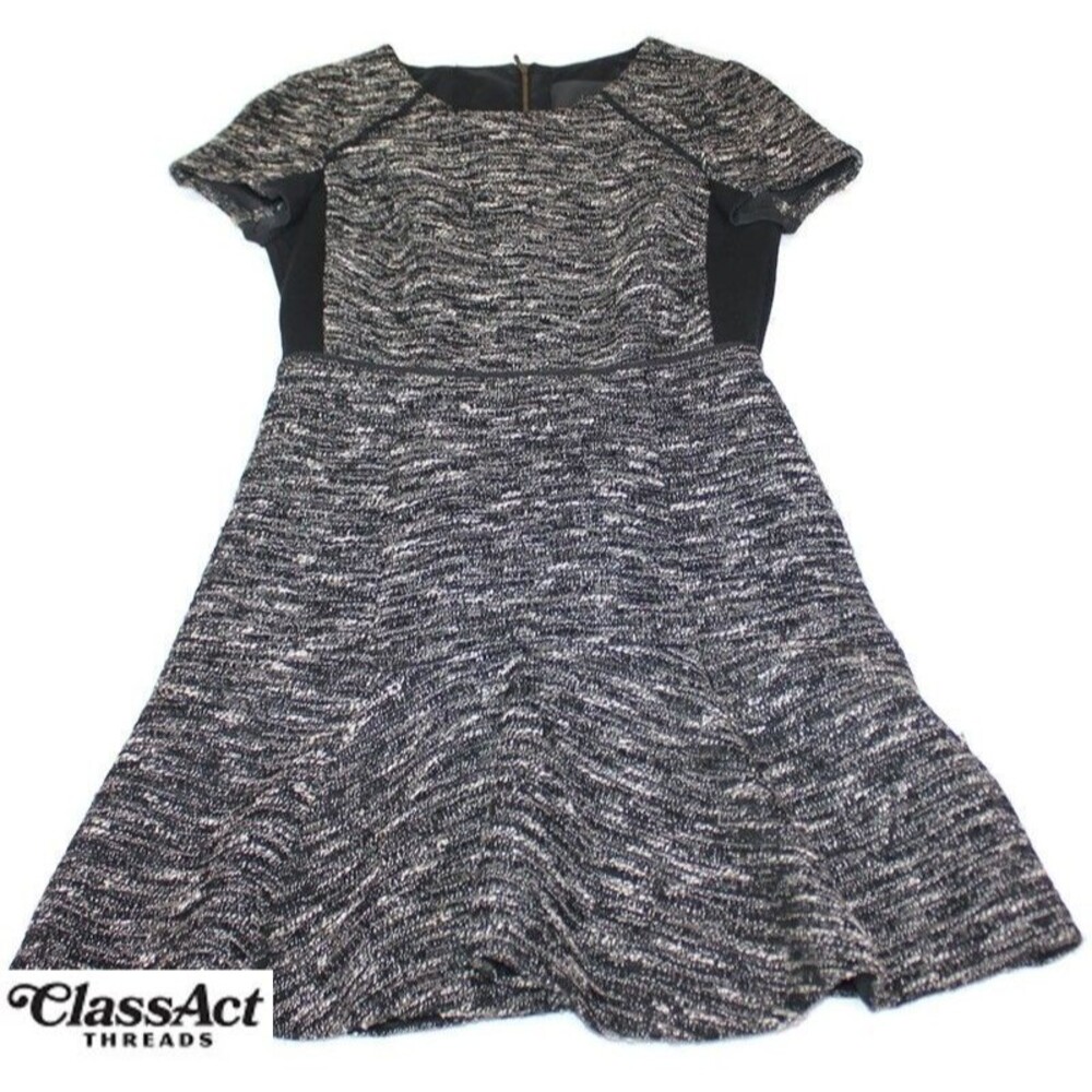 J. Crew tweed cap sleeve sheath dress Cotton Blend Zip Back size 0